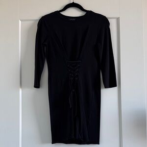 Black Lace-Up Dress